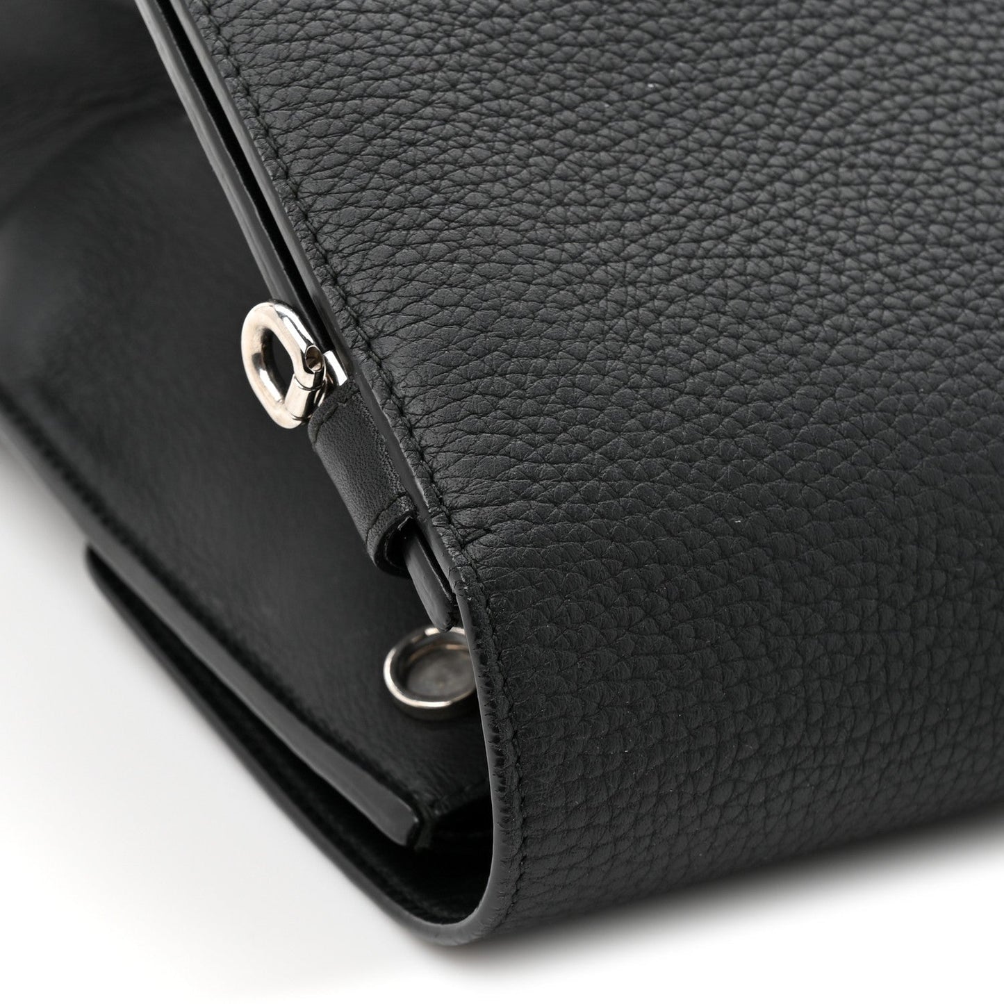 Grained Calfskin Large Diorever Flap Black