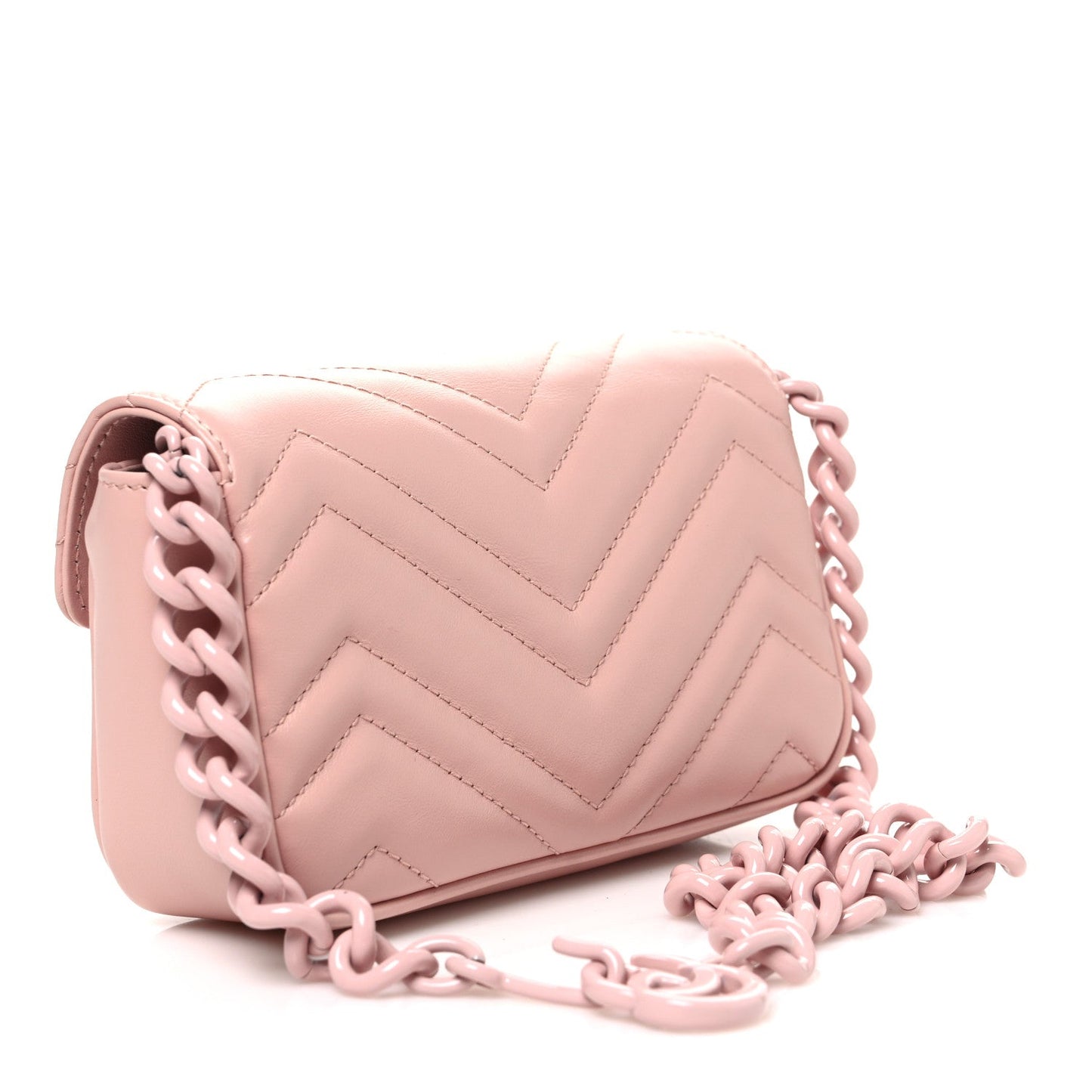 Calfskin Matelasse Monochrome GG Marmont Chain Belt Bag Perfect Pink