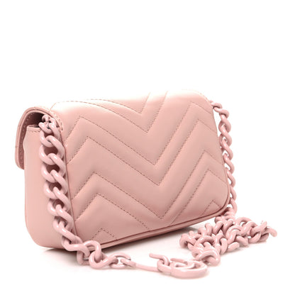 Calfskin Matelasse Monochrome GG Marmont Chain Belt Bag Perfect Pink