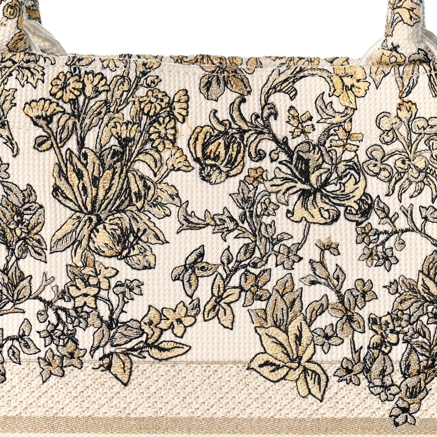 Canvas Embroidered Large Dioriviera Toile De Jouy Book Tote Gold