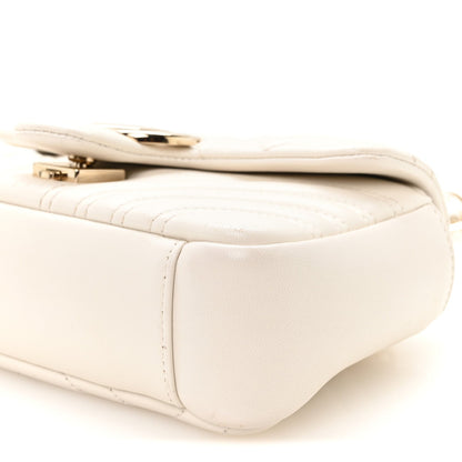 Lambskin Matelasse Small GG Marmont Shoulder Bag White