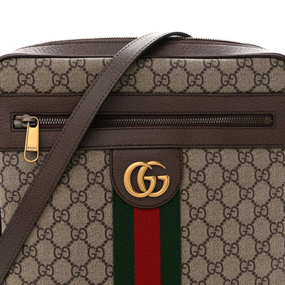GG Supreme Monogram Web Medium Ophidia Messenger Bag Brown