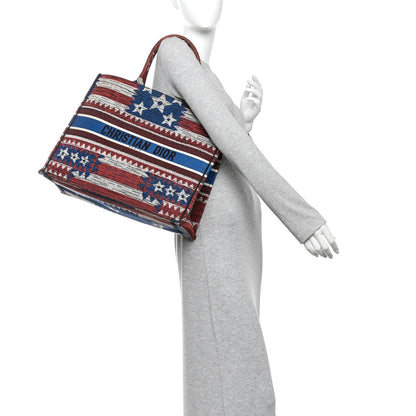Canvas Embroidered Large Exclusive US Book Tote Multicolor