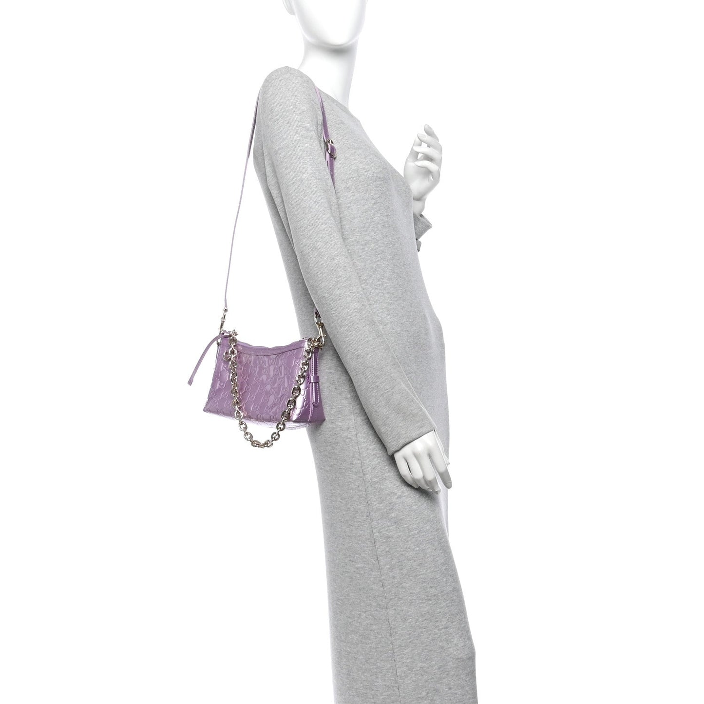 Shine Guccissima Emblem Small Shoulder Bag Lilac Haz