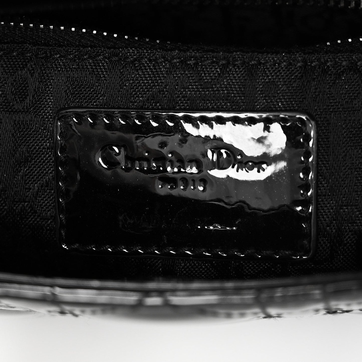 Patent Cannage Mini Lady Dior Black