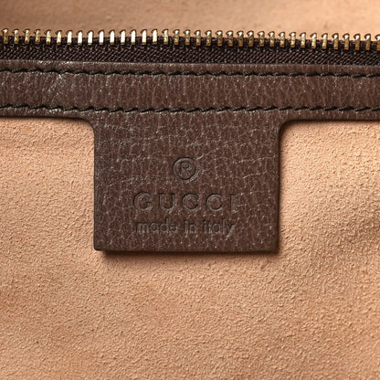 GG Supreme Monogram Textured Calfskin Web Medium Ophidia Shopping Tote Beige Ebony New Acero