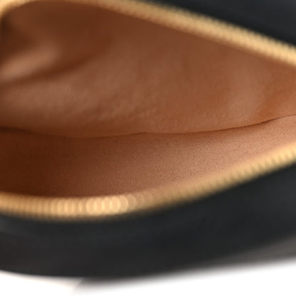 Grained Calfskin Web Mini Ophidia Round Shoulder Bag Black