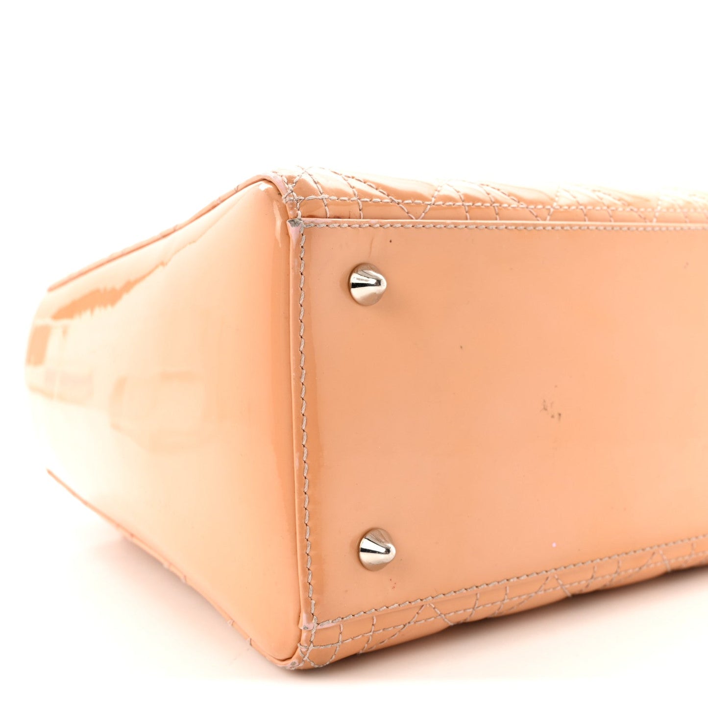 Patent Cannage Medium Lady Dior Dark Beige