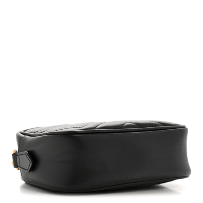 Calfskin Matelasse Mini GG Marmont Chain Shoulder Bag Black