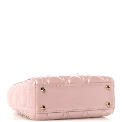 Metallic Lambskin Cannage Mini Lady Dior Lotus