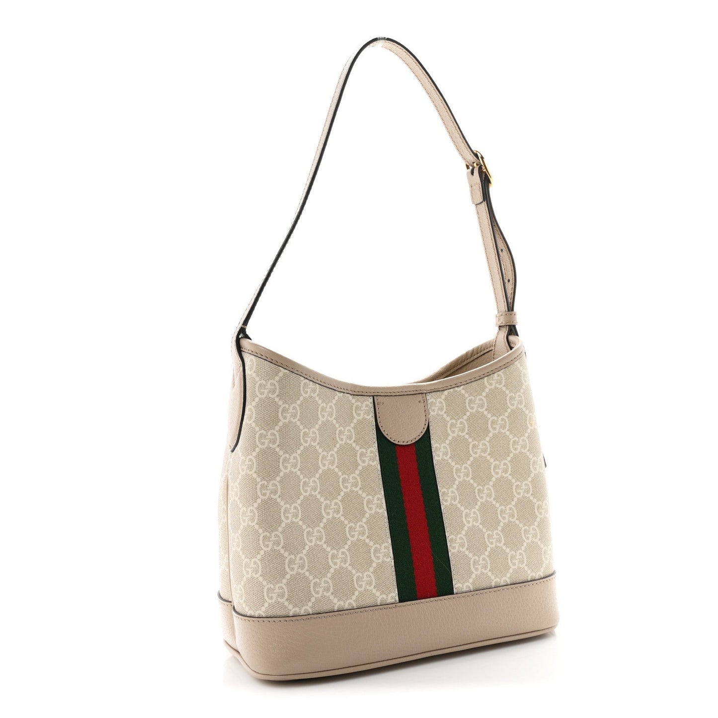 GG Supreme Monogram Web Small Ophidia Shoulder Bag Beige White Oatmeal