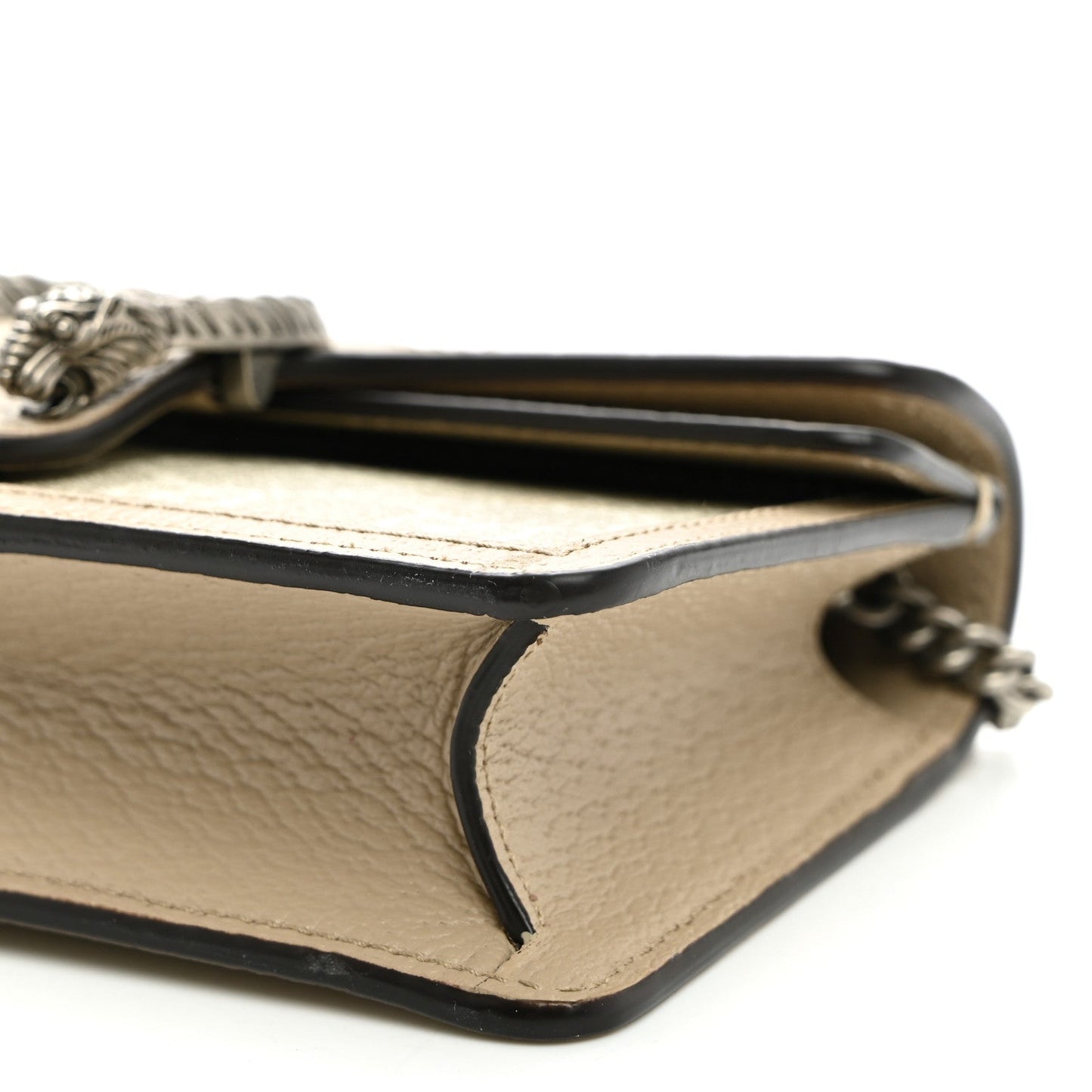 GG Supreme Monogram Textured Dollar Calfskin Super Mini Dionysus Shoulder Bag Beige Mystic White Oatmeal