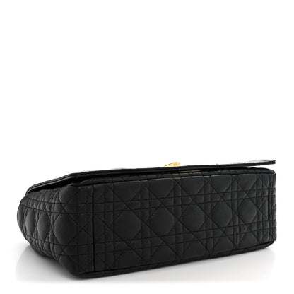 Grained Calfskin Cannage Large Caro Bag Black