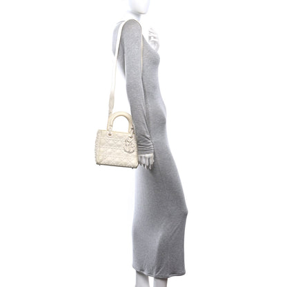 Calfskin Cannage Diamond Small My ABCDior Lady Dior White