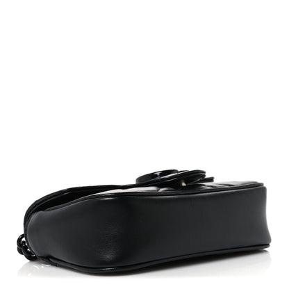 Calfskin Matelasse Monochrome GG Marmont Chain Belt Bag Black