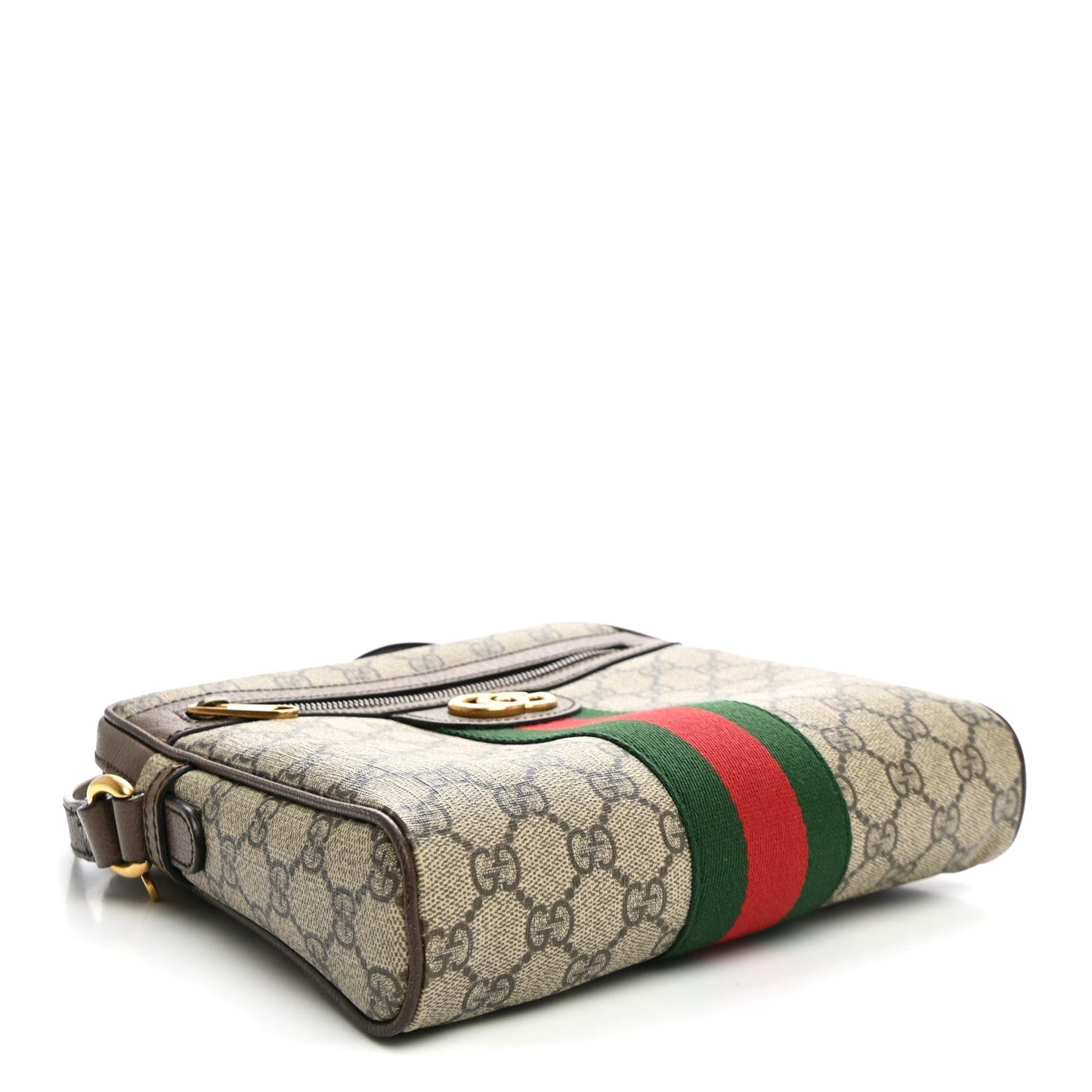 GG Supreme Monogram Web Small Ophidia Messenger Bag Brown