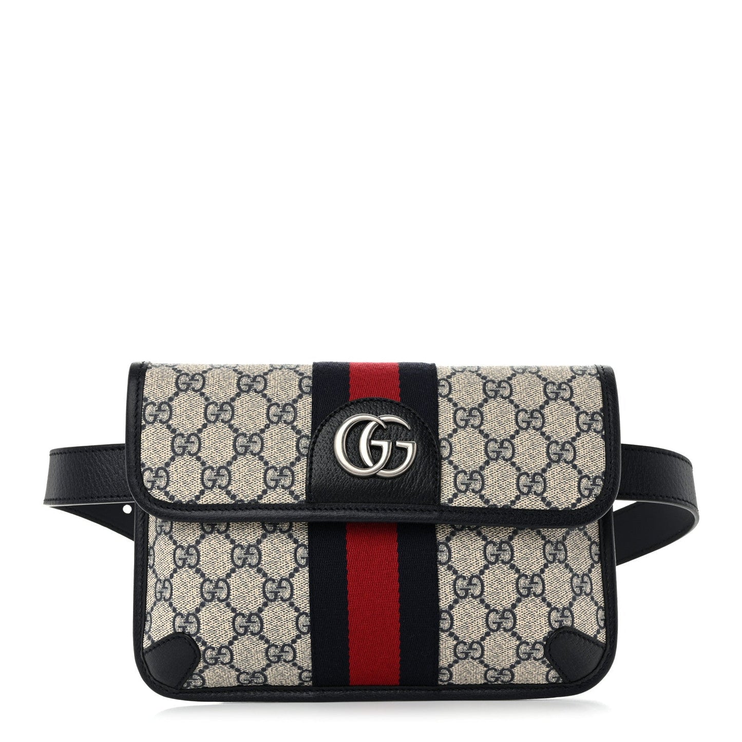 GG Supreme Monogram Web Small Ophidia Belt Bag 90 36 Beige Navy