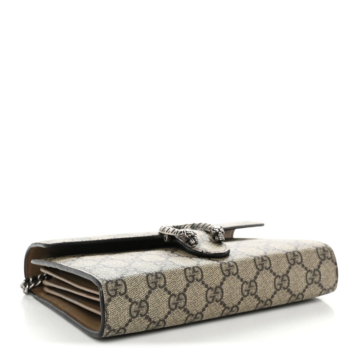 GG Supreme Monogram Mini Dionysus Chain Wallet Beige Taupe