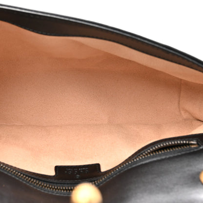 Calfskin Matelasse Small GG Marmont Shoulder Bag Black