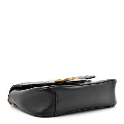 Calfskin Matelasse Mini GG Marmont Shoulder Bag Black