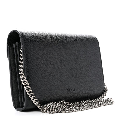 Calfskin Mini Dionysus Chain Wallet Black