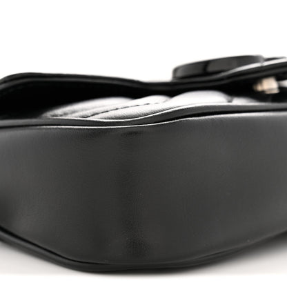 Calfskin Matelasse Monochrome GG Marmont Chain Belt Bag Black