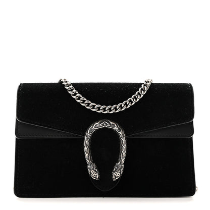 Suede Super Mini Dionysus Shoulder Bag Black