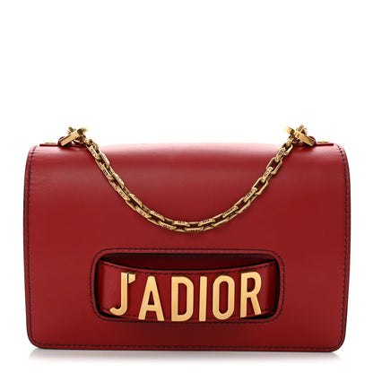 Calfskin J'Adior Chain Flap Bag Red