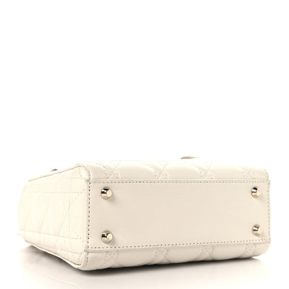 Lambskin Cannage Mini Lady Dior White