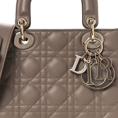 Lambskin Cannage Small My ABCDior Lady Dior Warm Taupe