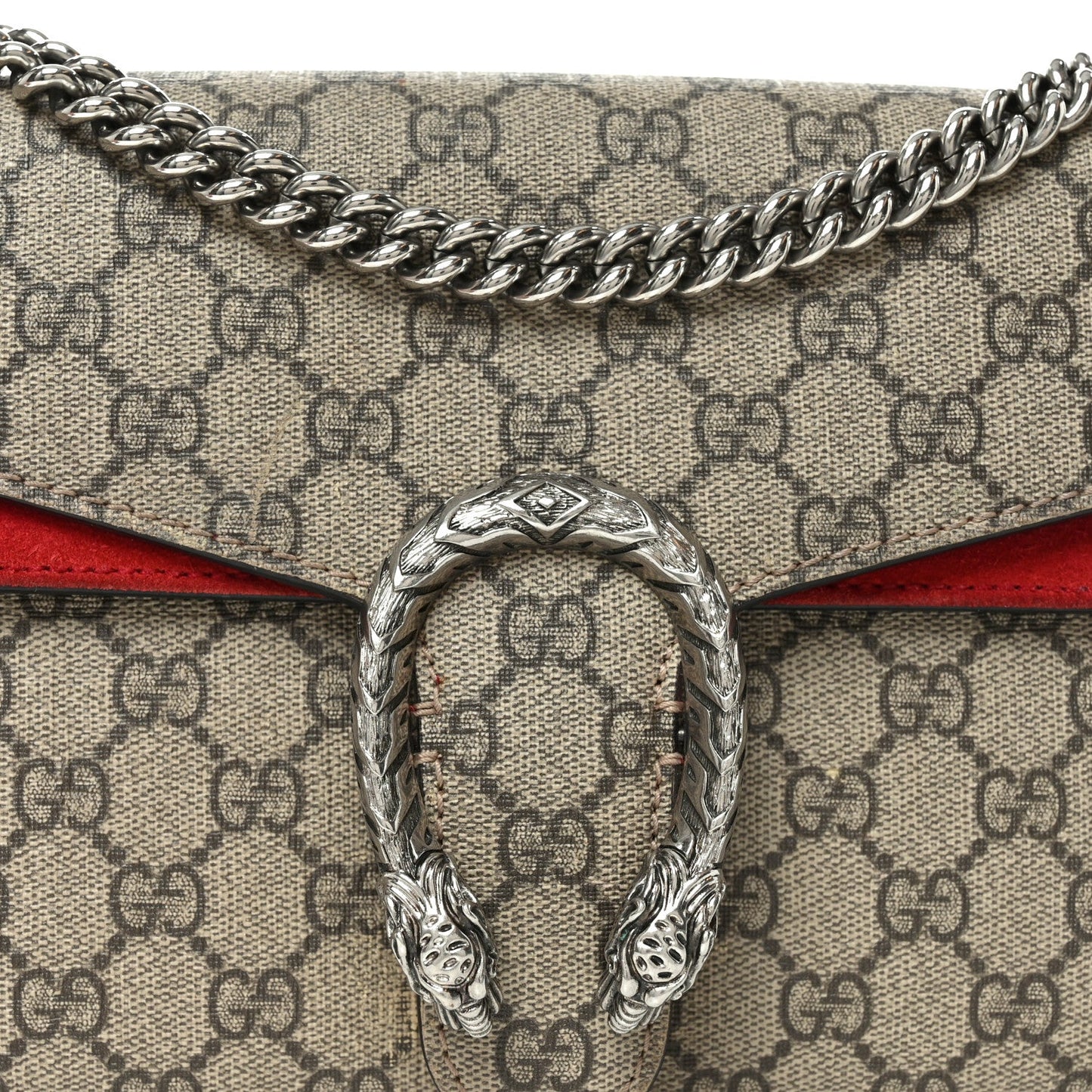 GG Supreme Monogram Small Dionysus Shoulder Bag Red