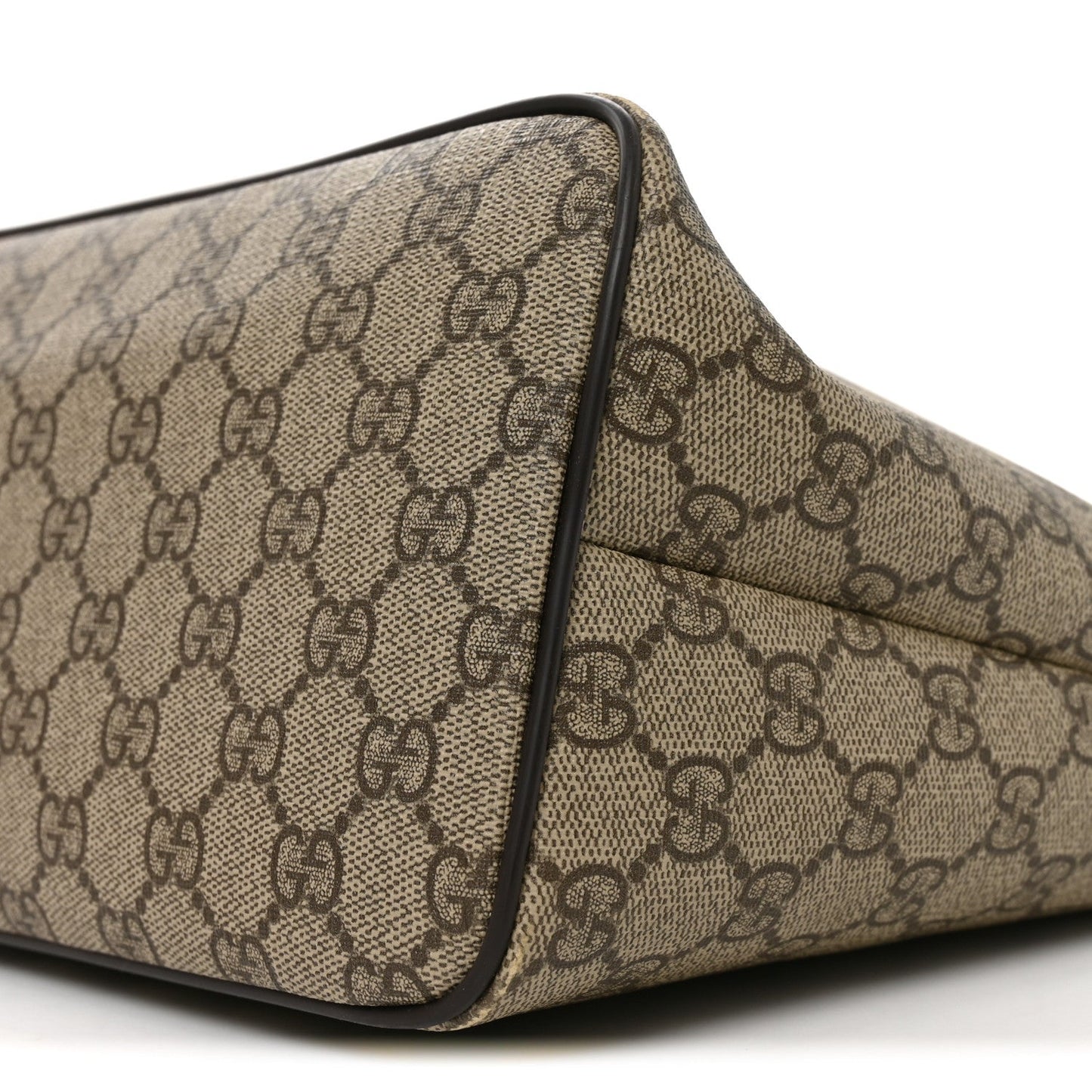 GG Supreme Monogram Medium Zippered Tote Dark Brown