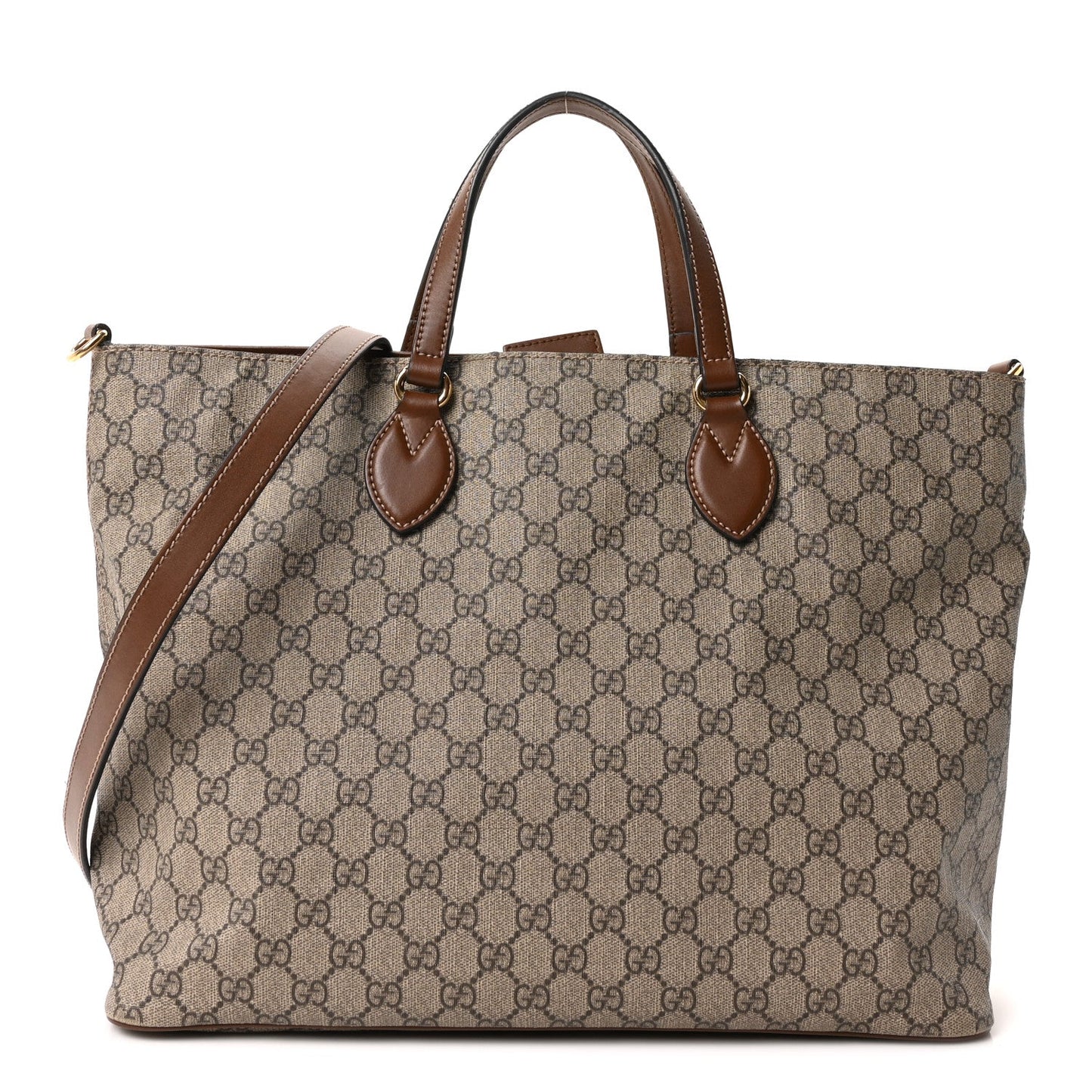 Soft GG Supreme Monogram Medium Crossbody Tote Beige Cuir