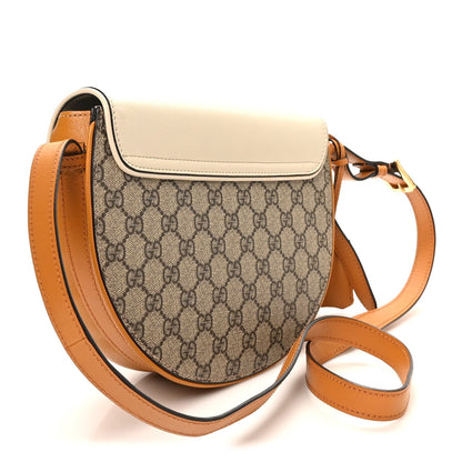 GG Supreme Monogram Calfskin Small Padlock Messenger Shoulder Bag Beige Mystic White Sun Oil