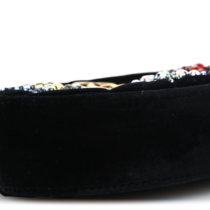 Velvet Matelasse Crystal Star GG Marmont Belt Bag 75 30 Black