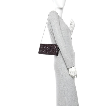 Patent Cannage Lady Dior Chain Wallet Purple