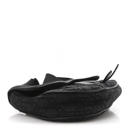 Oblique Mens Saddle Bag Black Blue