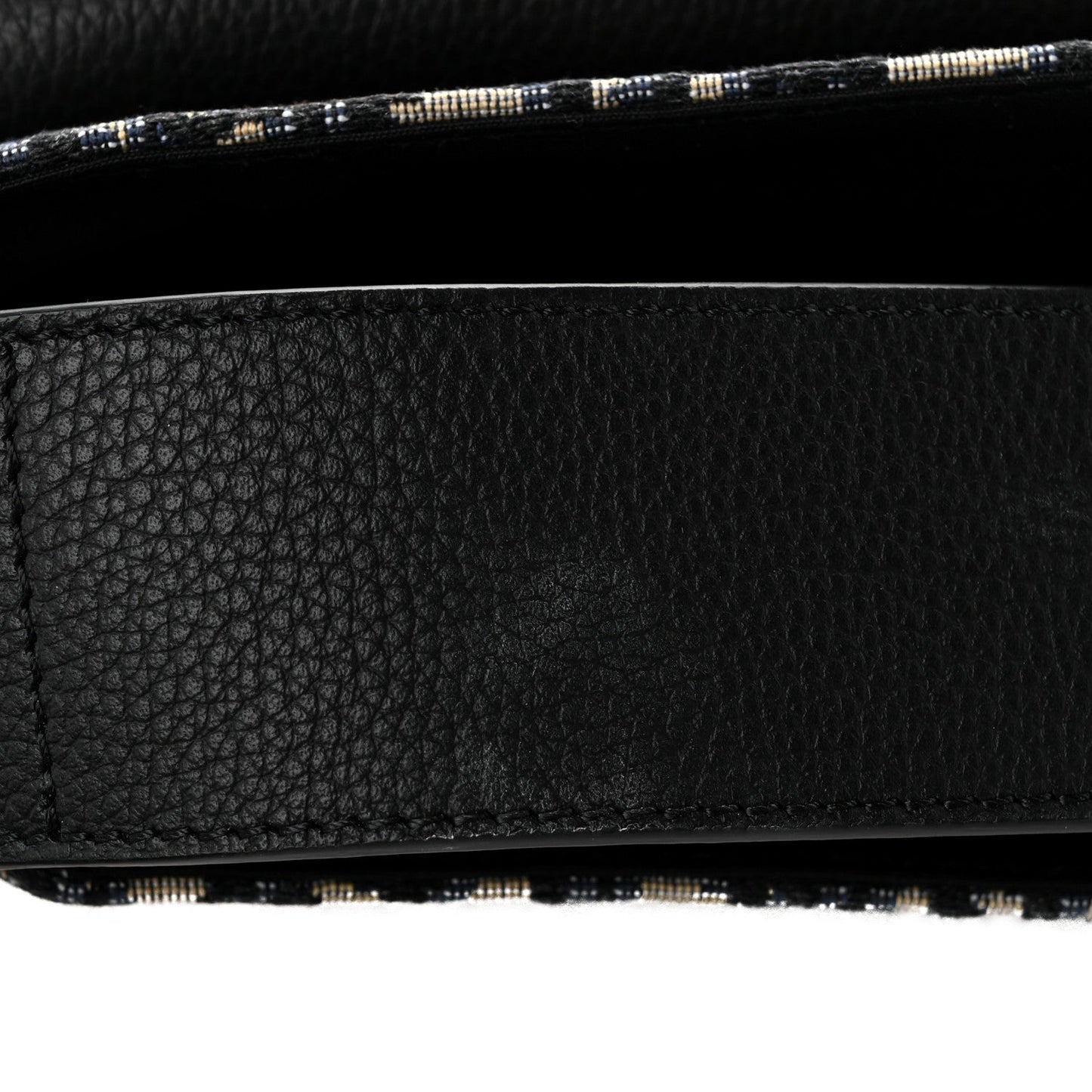 Grained Calfskin Oblique Large Saddle Messenger Black