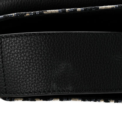 Grained Calfskin Oblique Large Saddle Messenger Black