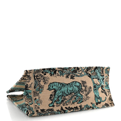 Raffia Embroidered Dioriviera Medium Book Tote Aquamarina