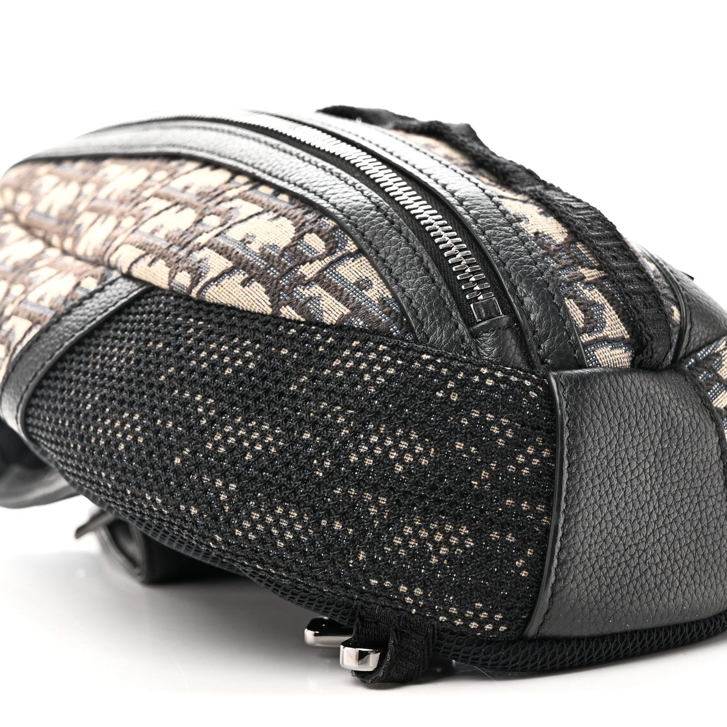 Grained Calfskin Oblique Scarab Sling Bag Blue Black