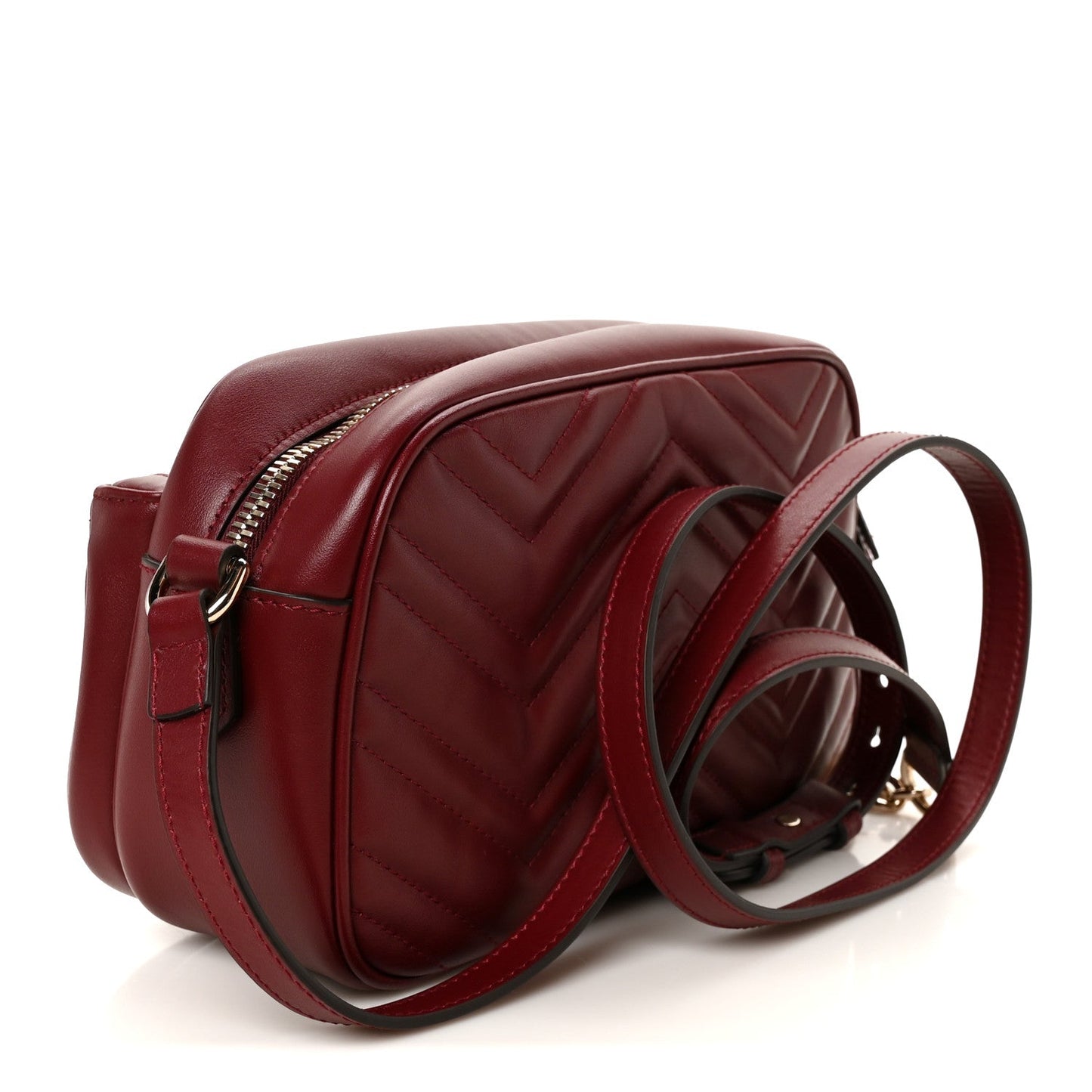 Calfskin Matelasse Small GG Marmont 2.0 Shoulder Bag Rosso Ancora