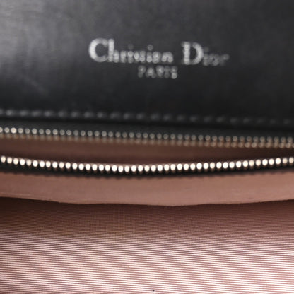 Patent Medium Diorama Flap Bag Black