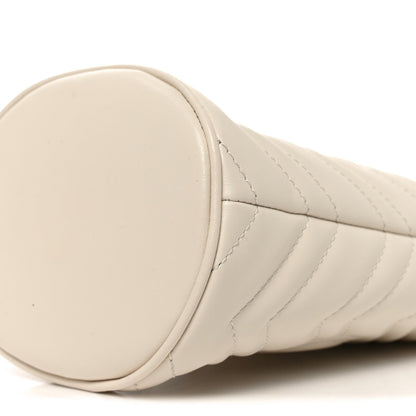 Calfskin Matelasse Mini GG Marmont 2.0 Bucket Bag White