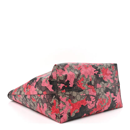 GG Supreme Monogram Camouflage Tote Pink Red