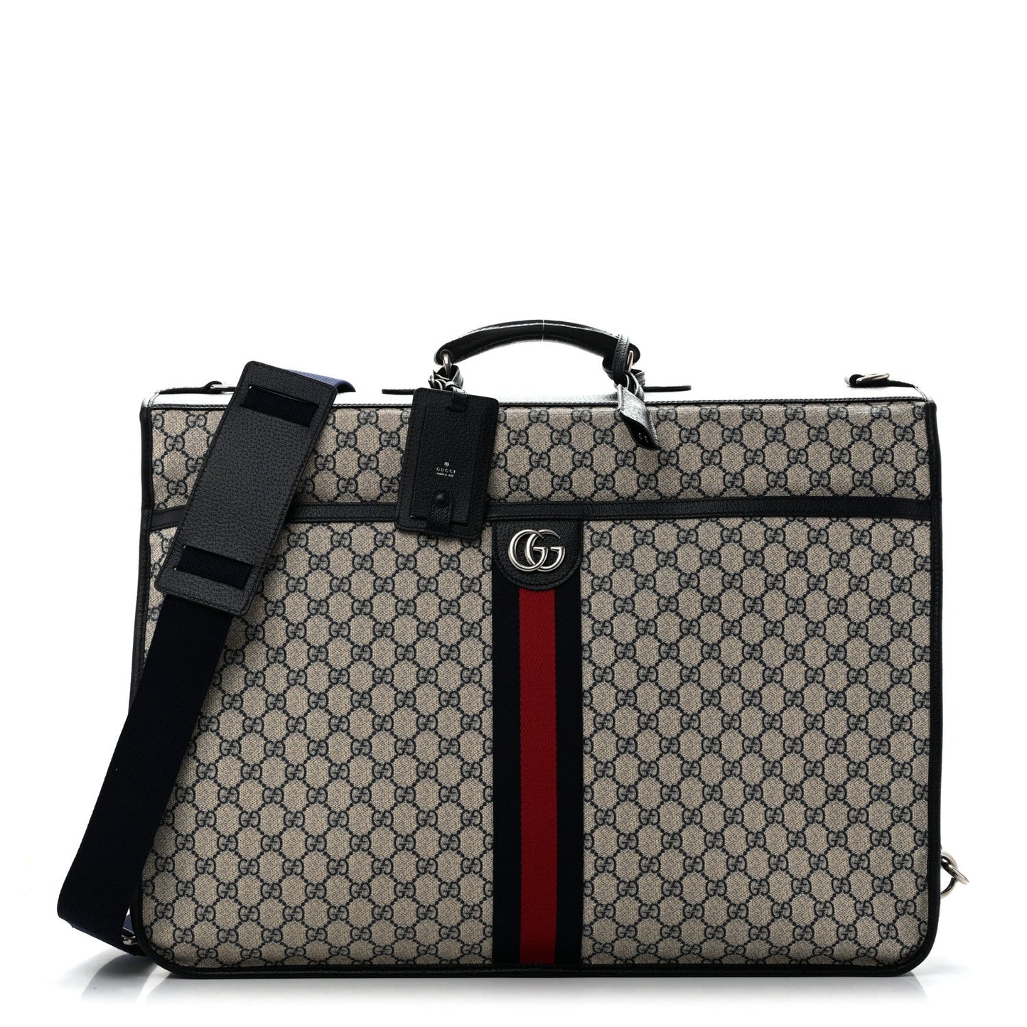 GG Supreme Monogram Web Savoy Garment Bag Beige Blue