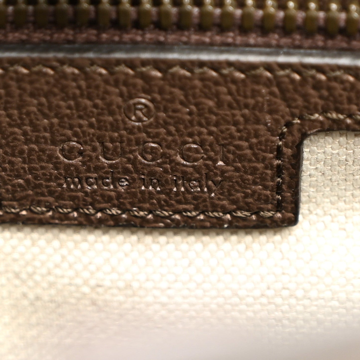 GG Supreme Monogram Textured Dollar Calfskin Web Medium Ophidia Tote Bag Beige Ebony
