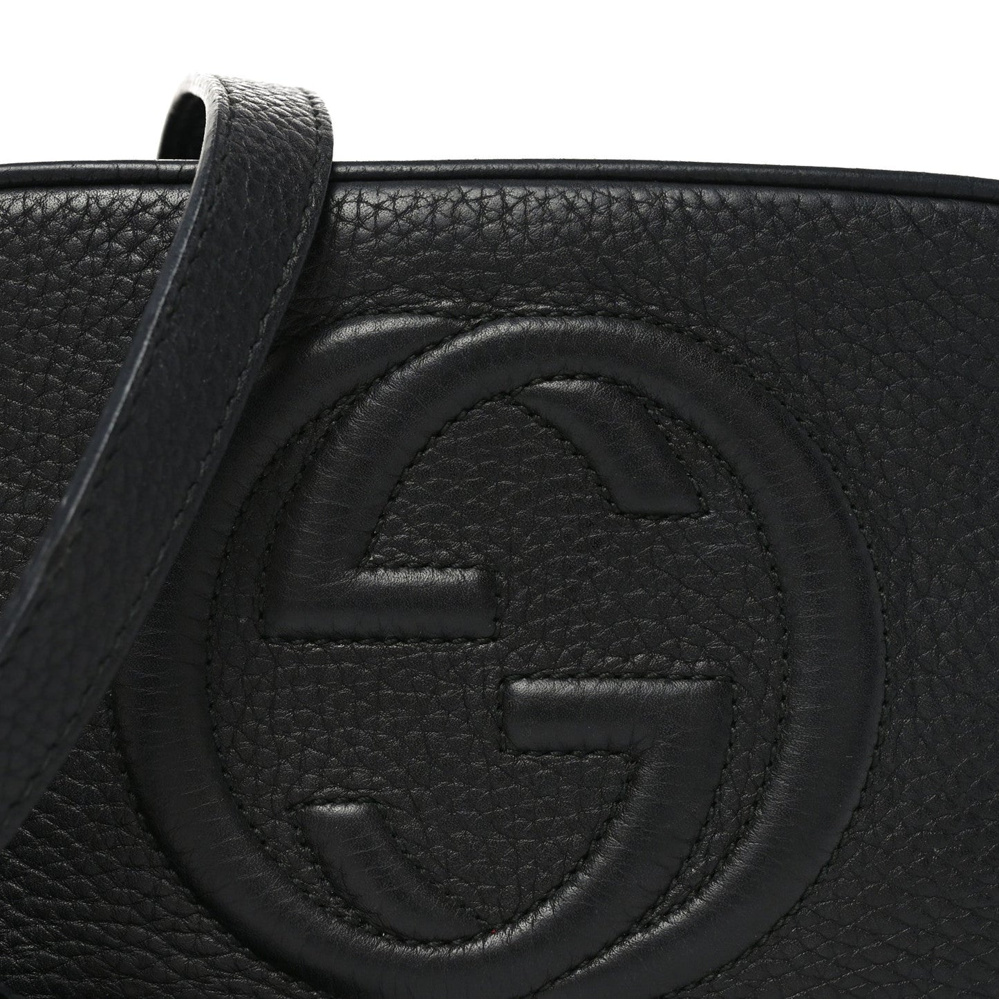 Pebbled Calfskin Mini Soho Disco Bag Black