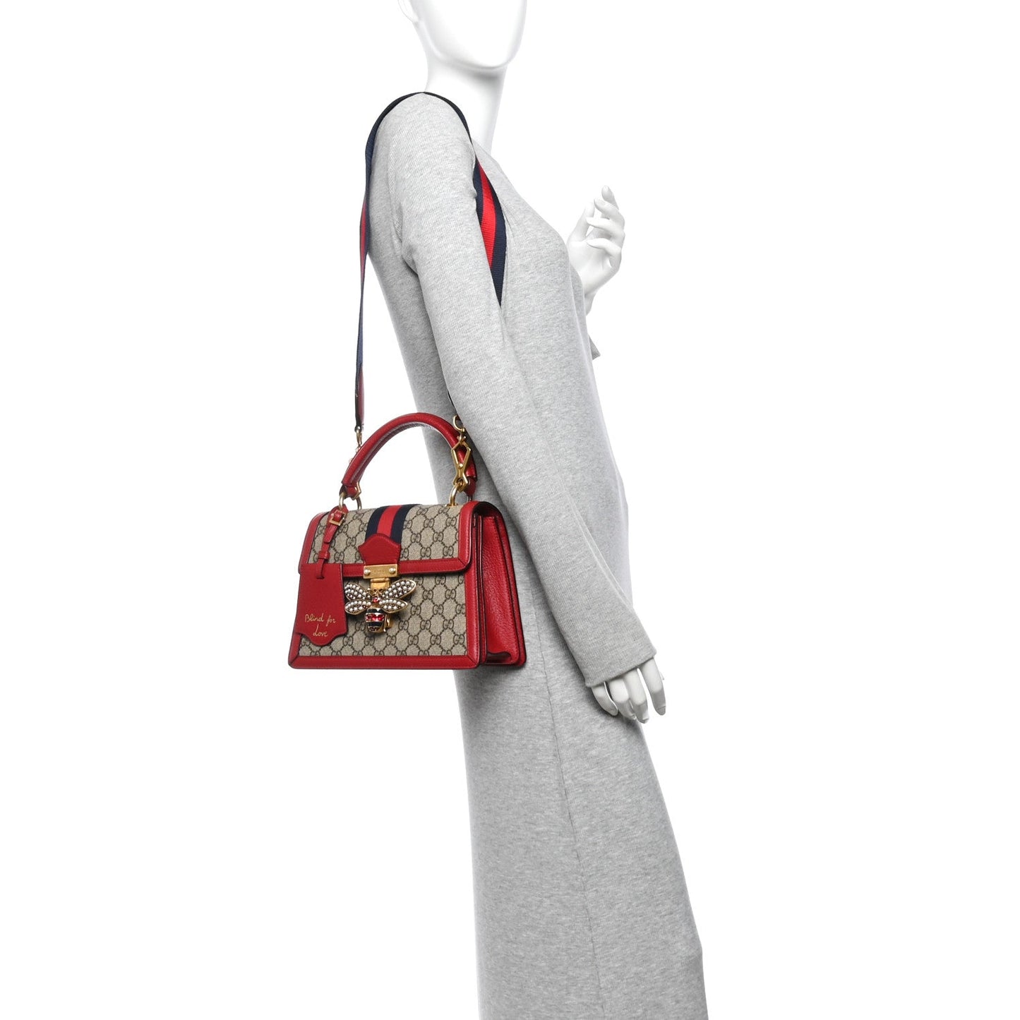 GG Supreme Monogram Small Queen Margaret Top Handle Bag Red