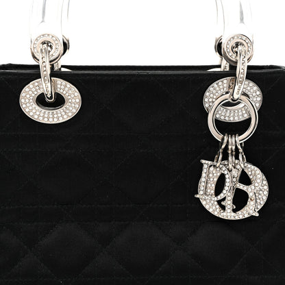 Satin Swarovski Crystal Acrylic PVC Cannage Mini Lady Dior Black